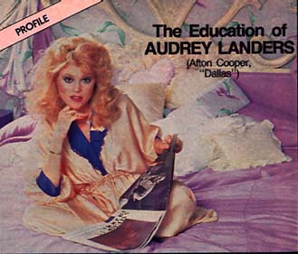 Audrey Landers sitting on her bed